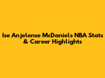 Ise Anjelense McDaniels NBA Stats & Career Highlights