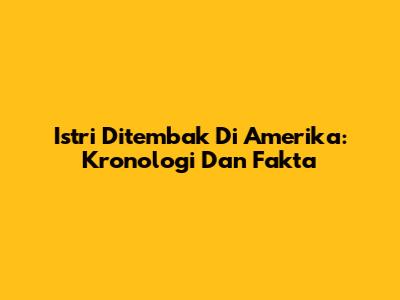 Istri Ditembak Di Amerika: Kronologi Dan Fakta