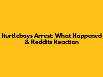 Iturtleboy's Arrest: What Happened & Reddit's Reaction