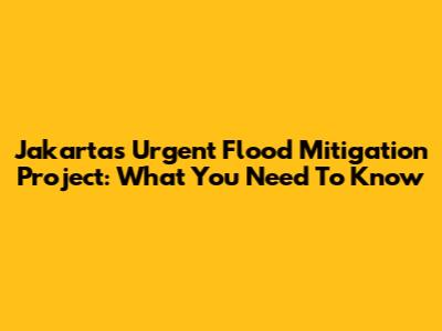 Jakarta's Urgent Flood Mitigation Project: What You Need To Know
