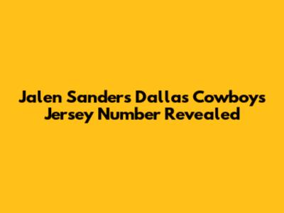 Jalen Sanders' Dallas Cowboys Jersey Number Revealed