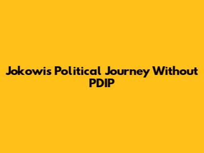 Jokowi's Political Journey Without PDIP