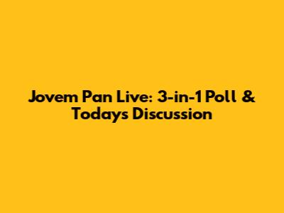 Jovem Pan Live: 3-in-1 Poll & Today's Discussion
