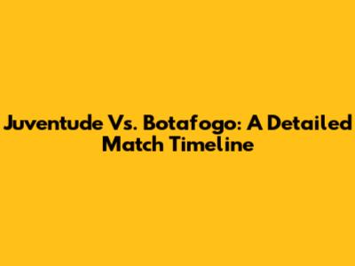 Juventude Vs. Botafogo: A Detailed Match Timeline
