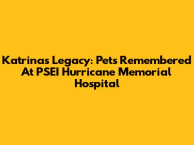 Katrina's Legacy: Pets Remembered At PSEI Hurricane Memorial Hospital