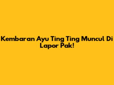 Kembaran Ayu Ting Ting Muncul Di Lapor Pak!