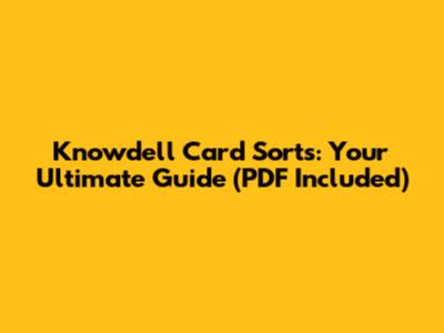 Knowdell Card Sorts: Your Ultimate Guide (PDF Included)