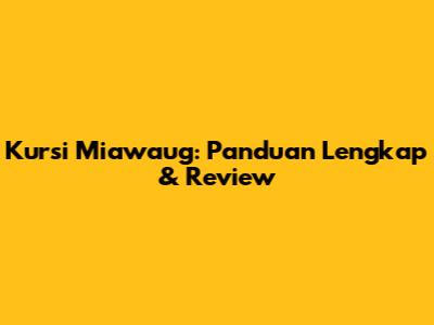 Kursi Miawaug: Panduan Lengkap & Review