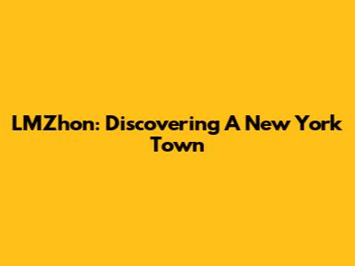 LMZhon: Discovering A New York Town