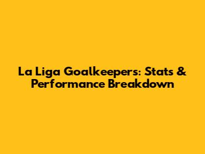 La Liga Goalkeepers: Stats & Performance Breakdown