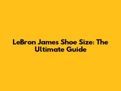 LeBron James' Shoe Size: The Ultimate Guide