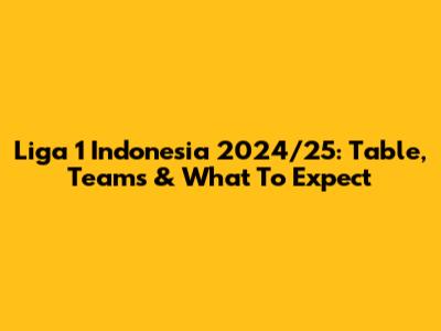 Liga 1 Indonesia 2024/25: Table, Teams & What To Expect
