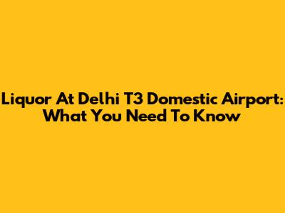 Liquor At Delhi T3 Domestic Airport: What You Need To Know