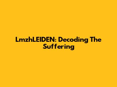 LmzhLEIDEN: Decoding The Suffering