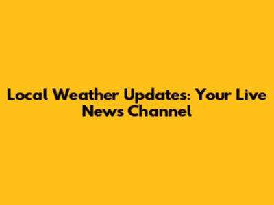 Local Weather Updates: Your Live News Channel