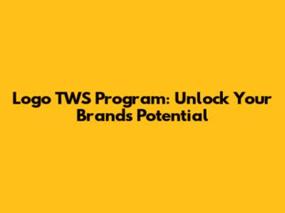 Logo TWS Program: Unlock Your Brand's Potential