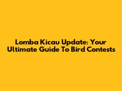 Lomba Kicau Update: Your Ultimate Guide To Bird Contests