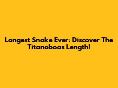 Longest Snake Ever: Discover The Titanoboa's Length!