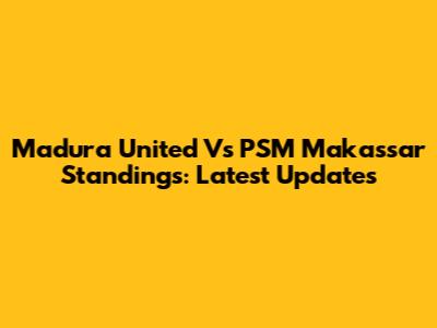 Madura United Vs PSM Makassar Standings: Latest Updates