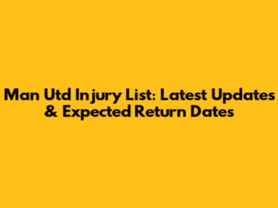 Man Utd Injury List: Latest Updates & Expected Return Dates