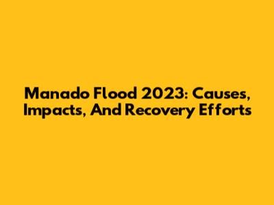 Manado Flood 2023: Causes, Impacts, And Recovery Efforts