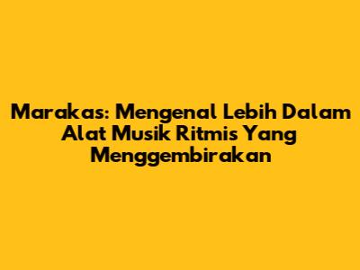 Marakas: Mengenal Lebih Dalam Alat Musik Ritmis Yang Menggembirakan
