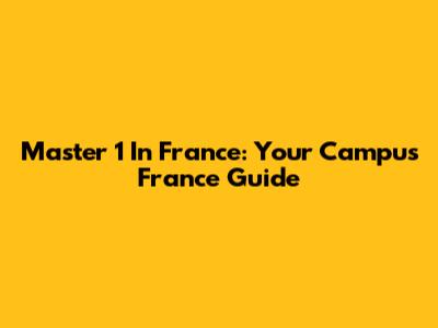 Master 1 In France: Your Campus France Guide