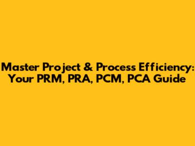 Master Project & Process Efficiency: Your PRM, PRA, PCM, PCA Guide