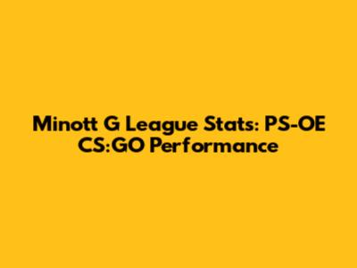 Minott G League Stats: PS-OE CS:GO Performance