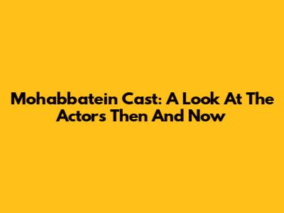 Mohabbatein Cast: A Look At The Actors Then And Now