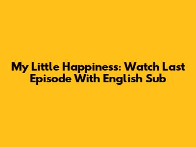 My Little Happiness: Watch Last Episode With English Sub
