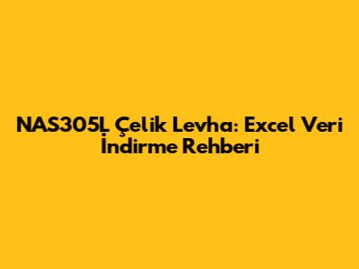 NAS305L Çelik Levha: Excel Veri İndirme Rehberi