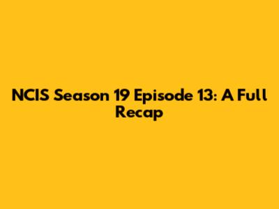 NCIS Season 19 Episode 13: A Full Recap