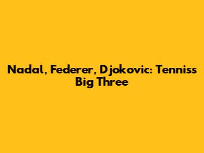 Nadal, Federer, Djokovic: Tennis's Big Three