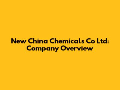 New China Chemicals Co Ltd: Company Overview