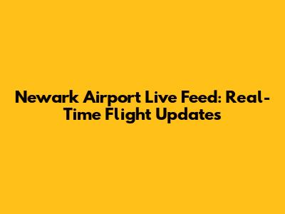 Newark Airport Live Feed: Real-Time Flight Updates