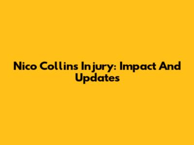 Nico Collins Injury: Impact And Updates