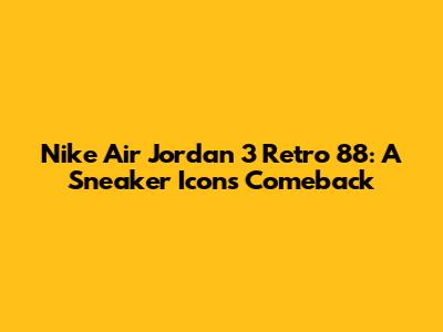 Nike Air Jordan 3 Retro 88: A Sneaker Icon's Comeback
