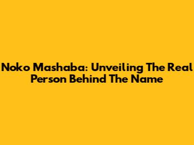 Noko Mashaba: Unveiling The Real Person Behind The Name