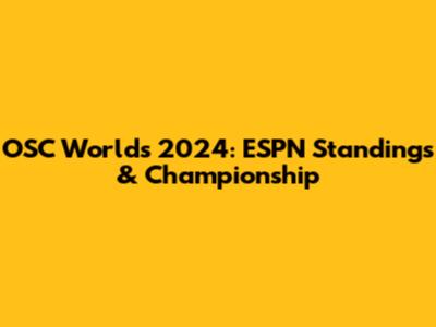OSC Worlds 2024: ESPN Standings & Championship