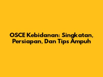 OSCE Kebidanan: Singkatan, Persiapan, Dan Tips Ampuh