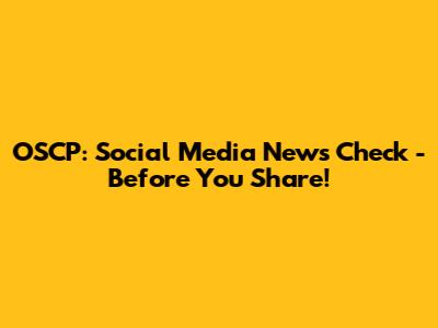 OSCP: Social Media News Check - Before You Share!