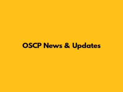 OSCP News & Updates