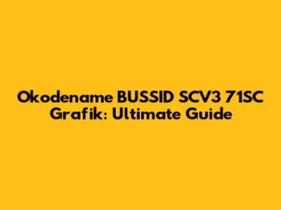 Okodename BUSSID SCV3 71SC Grafik: Ultimate Guide