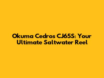 Okuma Cedros CJ65S: Your Ultimate Saltwater Reel