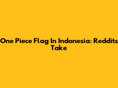 One Piece Flag In Indonesia: Reddit's Take