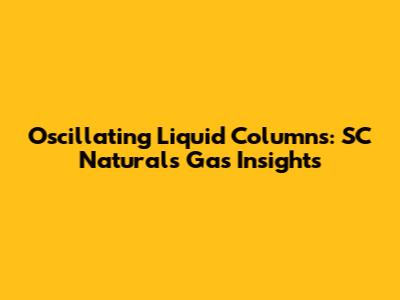 Oscillating Liquid Columns: SC Naturals Gas Insights
