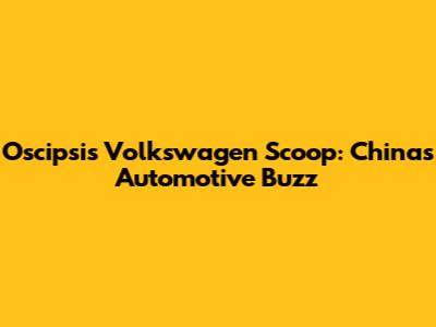Oscipsi's Volkswagen Scoop: China's Automotive Buzz