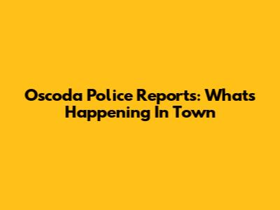 Oscoda Police Reports: What's Happening In Town
