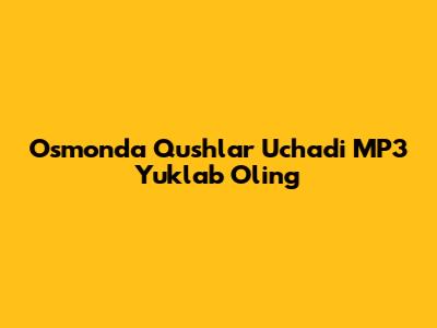 Osmonda Qushlar Uchadi MP3 Yuklab Oling